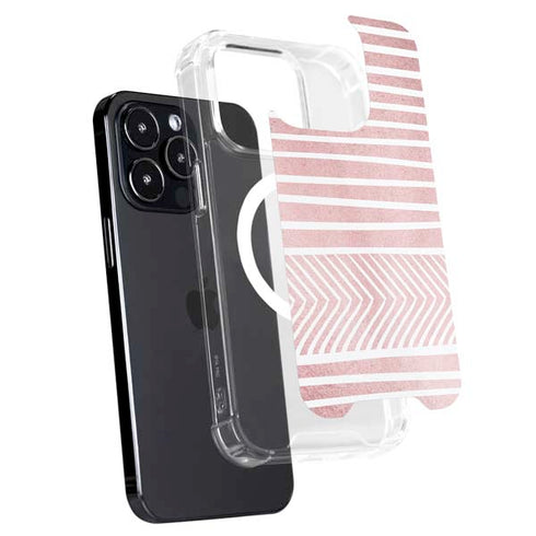 Pink and White Stripes iPhone 16 Pro MagSafe Case